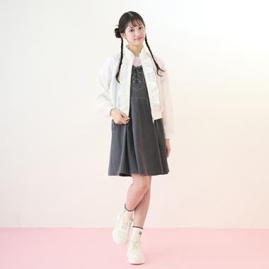 【接触冷感】サイドスリットレースアップジャンスカセット