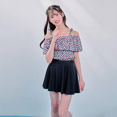 【SWIM】チェリー柄フリル swim wear(2WAY)