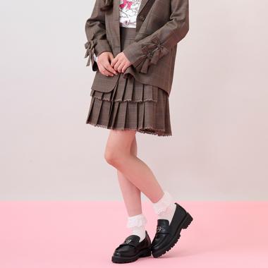 トリムレース2段プリーツスカパン