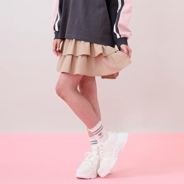 ハートバックルベルトつきティアードスカパン