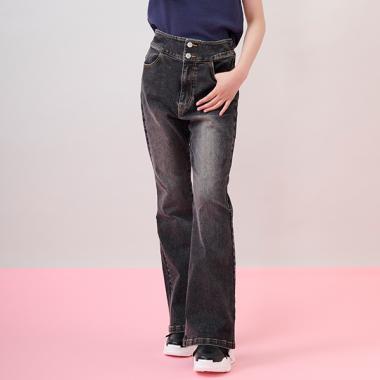 ハイウエスト美脚フレアデニム