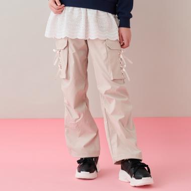 【吸水速乾】レースアップリボンポケットカーゴパンツ