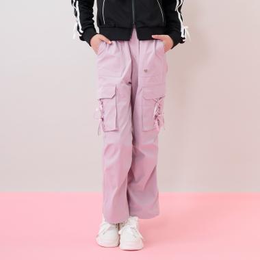 【吸水速乾】レースアップリボンポケットカーゴパンツ