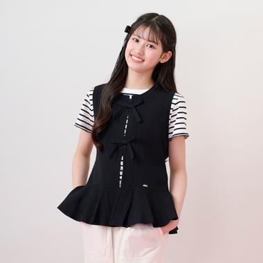 薄手ニットベスト＆Tシャツセット