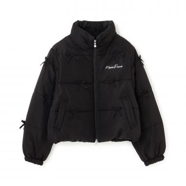 【撥水・蓄熱】ミニリボンパフショートブルゾン