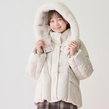 【撥水】暖かファーフーディリサイクルダウンブルゾン