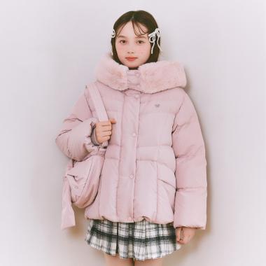 【撥水】暖かファーフーディリサイクルダウンブルゾン