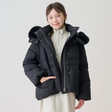 【撥水】暖かファーフーディリサイクルダウンブルゾン