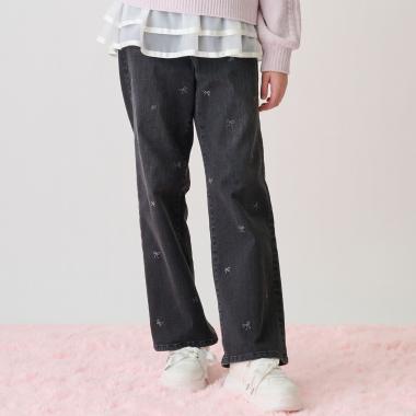 裏起毛美脚ストレートデニムパンツ（アソートデザイン）