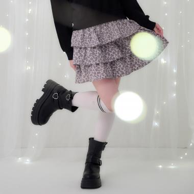 ハートバックルつきティアードスカパン