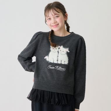 ツインねこニット