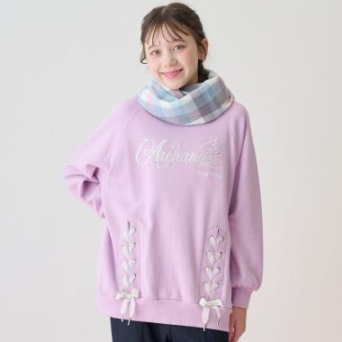 レースアップビジューロゴトレーナー