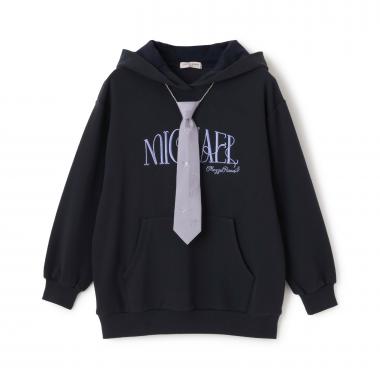 ビジューネクタイつきBIGパーカ