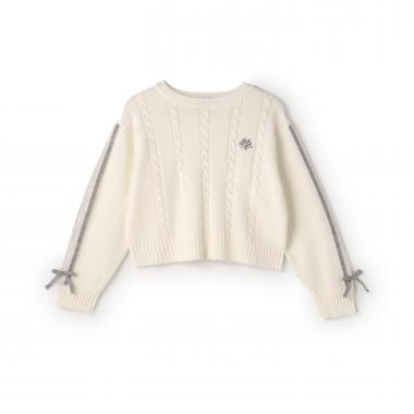 サイドリボンニットプルオーバー