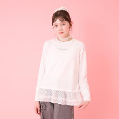 チョーカーつきレイヤード長袖Tシャツ