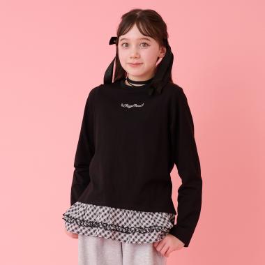 チョーカーつきレイヤード長袖Tシャツ