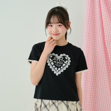 トリムレース半袖Tシャツ