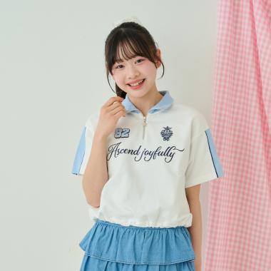 ハーフジップ半袖Tシャツ