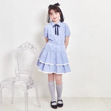 ティアードシャツミニワンピース