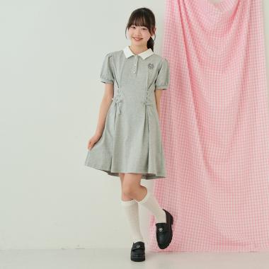 【接触冷感】ウエストレースアップワンピース