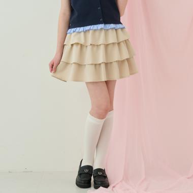 ハートバックルベルトつきティアードスカパン