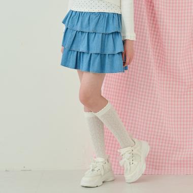 ハートバックルベルトつきティアードスカパン