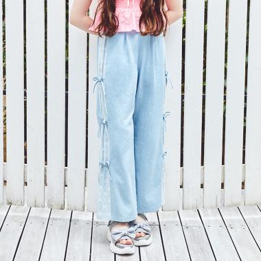 サイドレース×リボンイージーパンツ