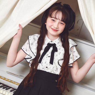 音符柄フリルブラウス♪