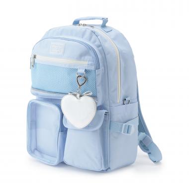 【撥水】チャームつきクリアポケットリュック　20L