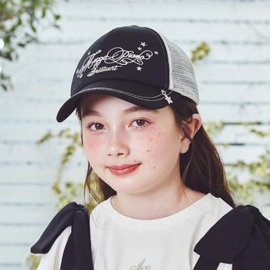 【冷感】STARチャームつきキラキラメッシュキャップ