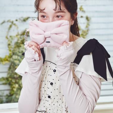 【UVカット・接触冷感】リボンポーチつきアームカバー