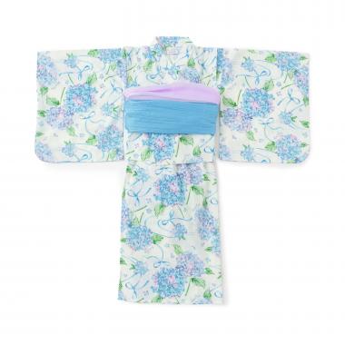 【接触冷感】あじさい柄2WAY浴衣