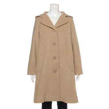 フードつきビッグカラーロングコート