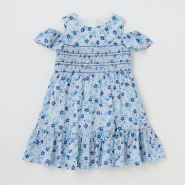 【リピート】【直営店で取り扱い無し】インファント・トドラー フローラルメドレースモールスモッキングワンピース