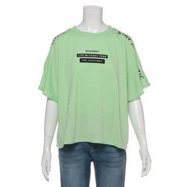 肩開きロゴワイドTシャツ