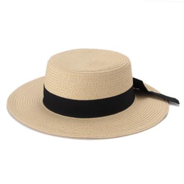 ツバ広リボンカンカン帽