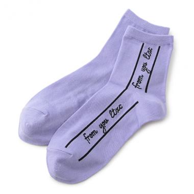 ガーリーロゴラインクルーソックス