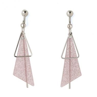 三角形モチーフビジューつきイヤリング