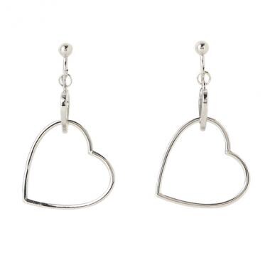 ハートモチーフ2連フープイヤリング