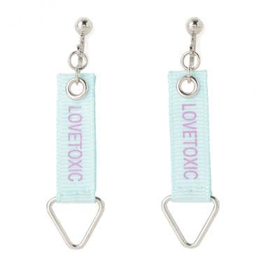 ロゴテープ＆トライアングルパーツイヤリング