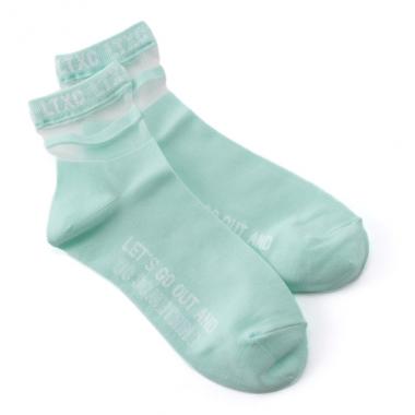 シアーロゴラインクルーソックス