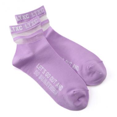 シアーロゴラインクルーソックス