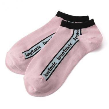 縦ロゴラインスニーカーインソックス