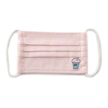 ワンポイント刺しゅうプリーツマスク