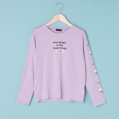 袖プリントTシャツ