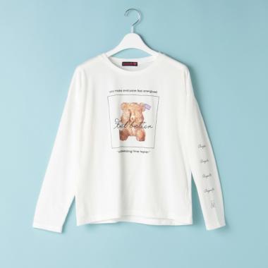 ボックスベア転写風プリントTシャツ