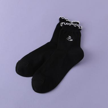 チェリー刺しゅう入りメロウクルーソックス