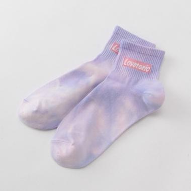 タイダイ柄クルーソックス