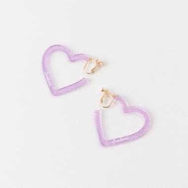 ハートフープクリアラメイヤリング