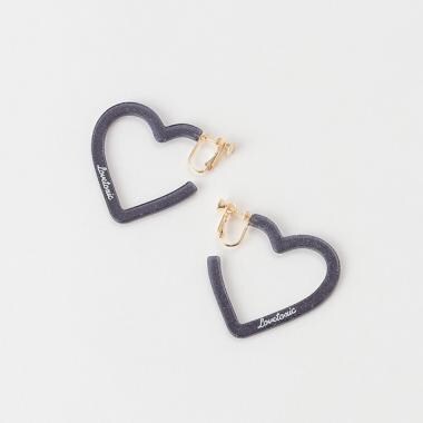 ハートフープクリアラメイヤリング